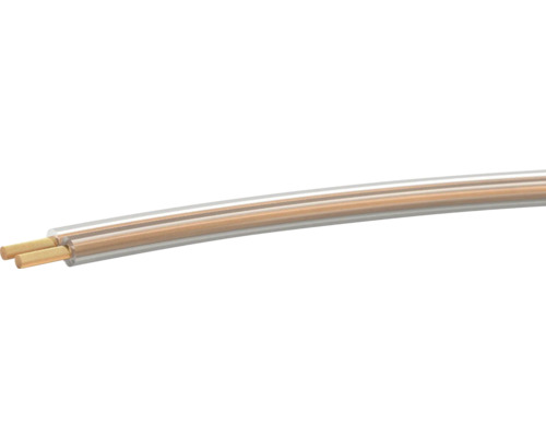 Câble de haut-parleur LS HF 2x2,5 mm2 transparent Eca (au mètre) Câble plat à deux conducteurs