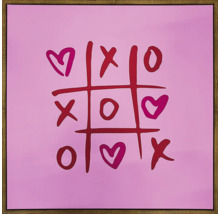 Dekoratives Bild mit Tic-Tac-Toe-Motiv inklusive Herzen
