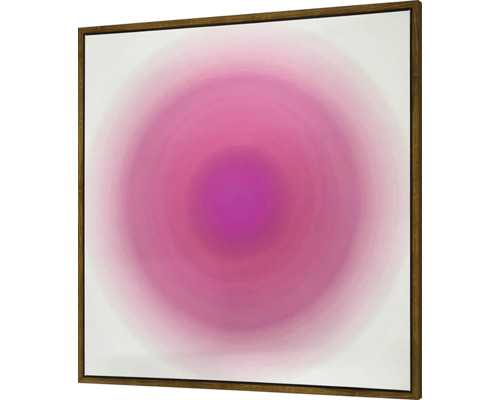 Gemälde mit kreisförmigem Muster in einem Holzrahmen