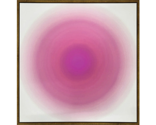 Gerahmtes Leinwandbild Pink Circle 50x50 cm Abstraktes Gemälde mit Farbverlauf in Holzrahmen