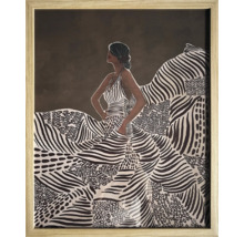 Gerahmtes Bild mit Frau in gestreiftem Kleid