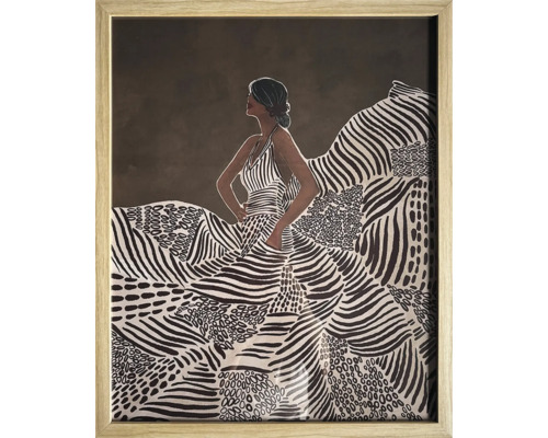 Gerahmtes Bild Terra Kleid 40x50 cm Gerahmtes Bild mit Frau in gestreiftem Kleid