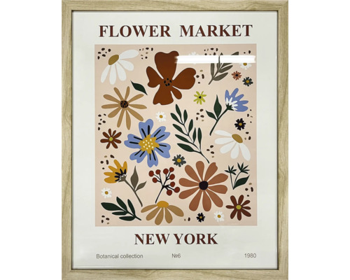 Gerahmtes Bild Flower Market 40x50 cm Gerahmtes Wandbild Blumenmarkt New York