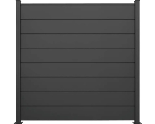 Clôture de jardin en aluminium avec panneaux horizontaux