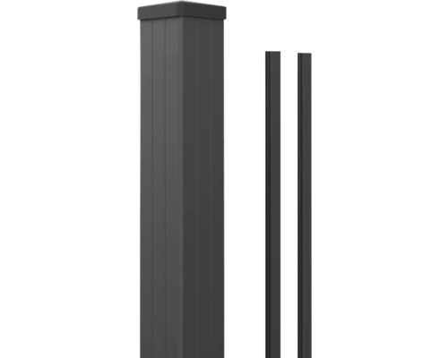 Zaunpfosten aus Aluminium mit zwei Füllprofilen