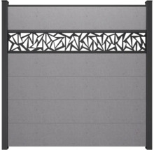 Clôture en béton avec motif géométrique décoratif