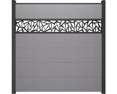 Clôture en béton avec motif géométrique décoratif