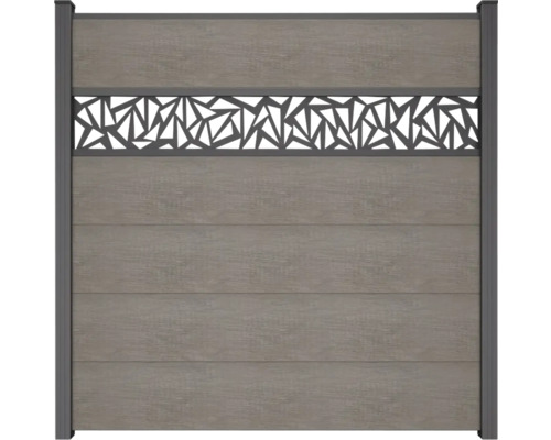 Élément principal GroJa BasicLine Triangle 180 x 180 cm Monument Oak Clôture de jardin avec motif géométrique pour l'intimité