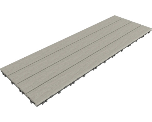 Gartenfliese Konsta WPC 90,8 x 30,8 x 2,2 cm silbergrau Terrassendiele aus Holzverbundwerkstoff