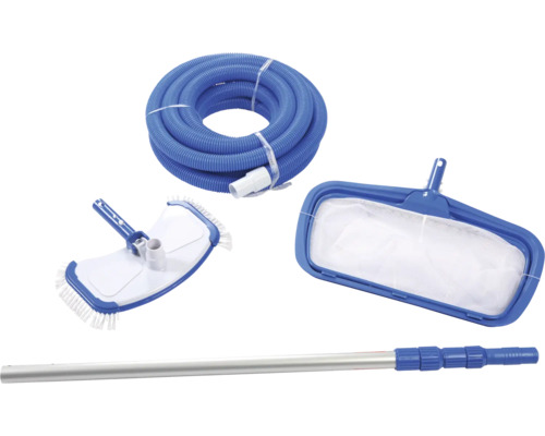 Pool-Reinigungs Set Poolreinigungsset mit Schlauch, Bürste, Kescher und Teleskopstange