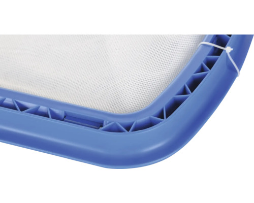 Poolkescher mit blauem Rahmen und weissem Netz