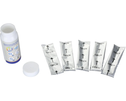 Bandelettes de test d'analyse d'eau avec flacon et bandelettes de test emballées individuellement