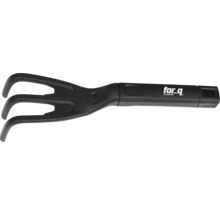 Griffe de jardin avec trois dents et logo for_q