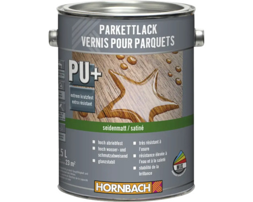 Dose Parkettlack seidenmatt, Inhalt fünf Liter