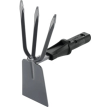 Houe de jardin avec trois dents et une lame