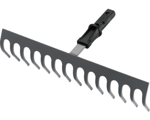 Râteau en métal avec manche en plastique pour le jardin