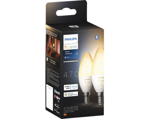 Lampe Philips Hue White Ambiance E14 dans sa boîte