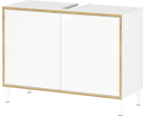 Meuble sous-vasque avec deux portes et pieds étroits