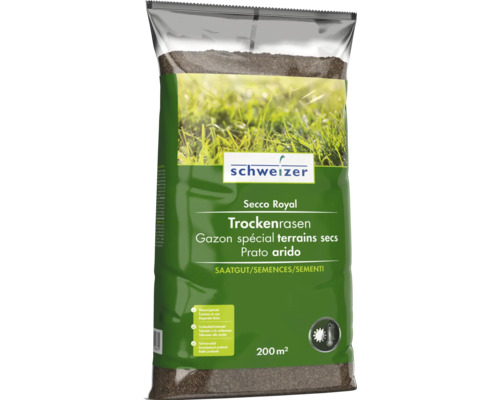 Eric Schweizer Rasenmischung Secco Royal bei Trockenheit für 200m² Sack Trockenrasen Saatgut für 200 Quadratmeter Fläche