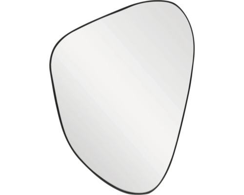 Unregelmässiger Spiegel mit schwarzem Rahmen