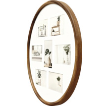 Cadre photo rond en bois pour sept photos