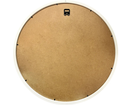 Verso d'un cadre photo rond avec dispositif de suspension