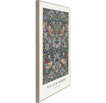 Gerahmtes Wandbild mit Vogel und Blumenmuster von William Morris
