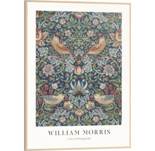 William Morris Kunstdruck mit Vogel- und Blumenmuster im Rahmen