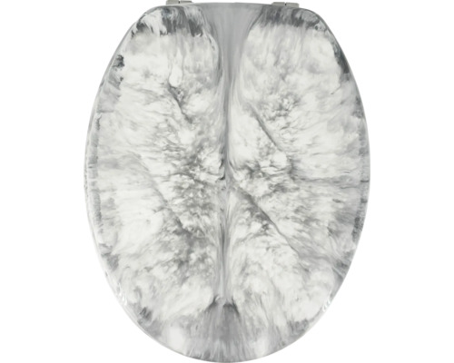 WC-Sitz ADOB Eleganza Marmor weiß Toilettendeckel mit Marmorierung