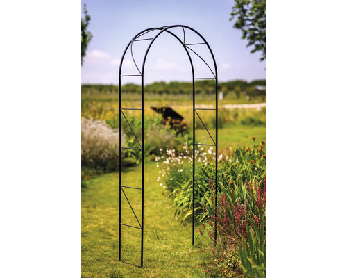 Arche de jardin en métal dans le jardin