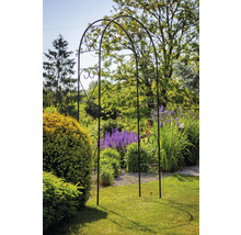 Arche de jardin en métal avec motif de cœur dans le jardin