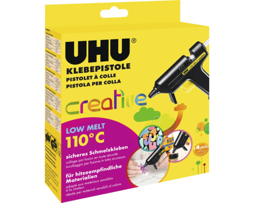 Uhu Low Melt Klebpistole UHU Klebepistole Creative Niedrigtemperatur Heissklebepistole mit vier Klebesticks