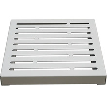 Étagère de douche carrée avec fentes.