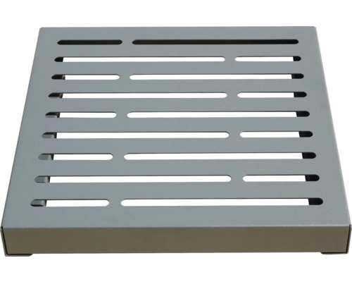 Quadratischer Rost aus Metall mit Schlitzen