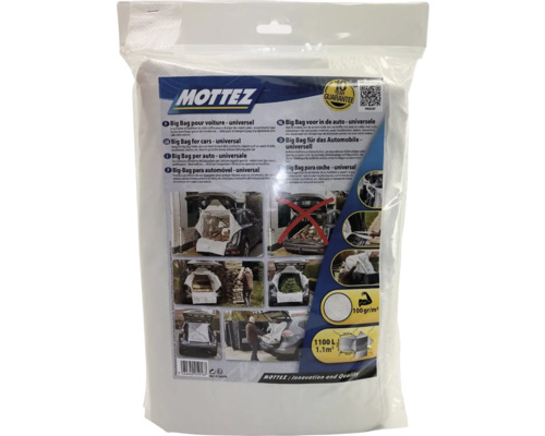 Sac de coffre de voiture Big Bag avec 4 languettes 140 x 100 x 80 cm Mottez Big Bag pour voitures, utilisation universelle pour le transport de saletés et d'objets encombrants