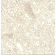 Nahaufnahme einer Bodenfliese mit Terrazzo-Optik