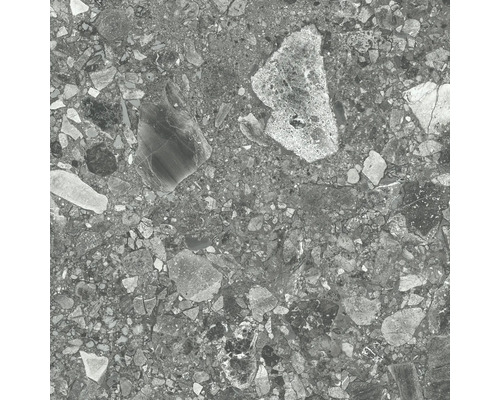 Nahaufnahme einer Bodenfliese mit Steindekor