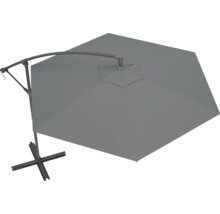 Parasol excentré gris avec pied pour le jardin