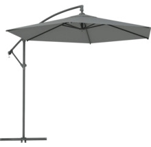 Parasol déporté gris avec pied pour l'extérieur