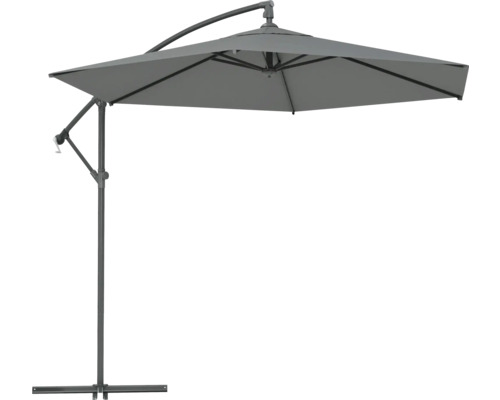 Parasol déporté gris avec pied pour l'extérieur Parasol déporté gris avec pied pour l'extérieur
