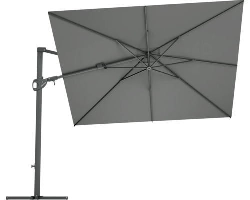 Parasol gris de forme carrée avec mât latéral