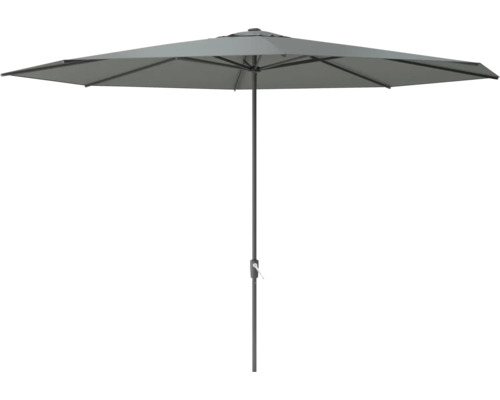Parasol de marché SOLUNA Nancy Ø 400 cm gris foncé Parasol gris avec mécanisme à manivelle