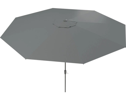 Grauer Gartenschirm mit Kurbel