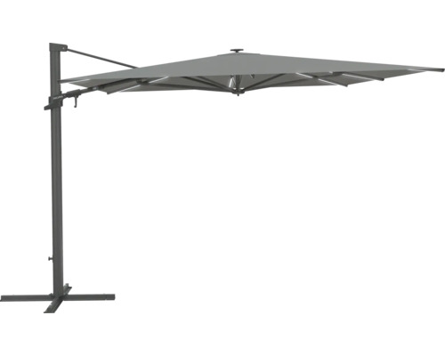 Parasol déporté à LED SOLUNA LED Chambéry 400 x 300 cm gris Parasol à bras libre pour le jardin