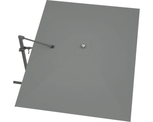 Quadratischer Ampelschirm mit seitlichem Mast