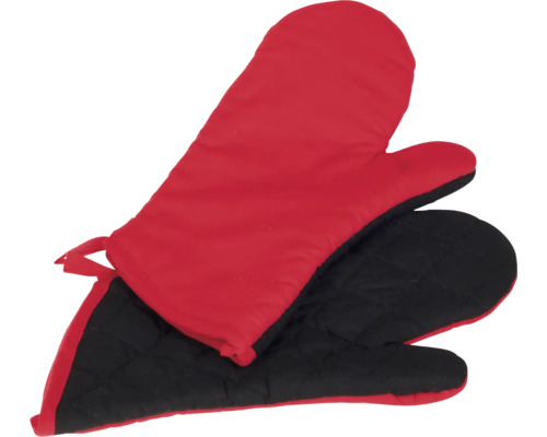 Deux gants de cuisine pour se protéger de la chaleur lors de la cuisson.