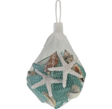 Dekoratives Netz mit Seesternen und Muscheln zur maritimen Dekoration