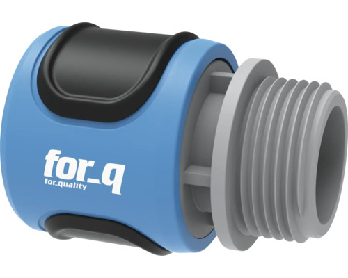 for_q Übergangsschlauchstück 1/2"-3/4" AG For_q Logo Schlauchverbinder mit Gewinde