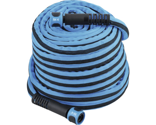 Tuyau d'arrosage avec revêtement textile, enroulé