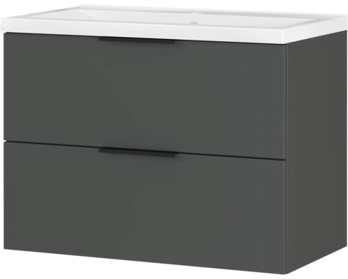Waschtischunterschrank mit zwei Schubladen und Aufsatzwaschbecken